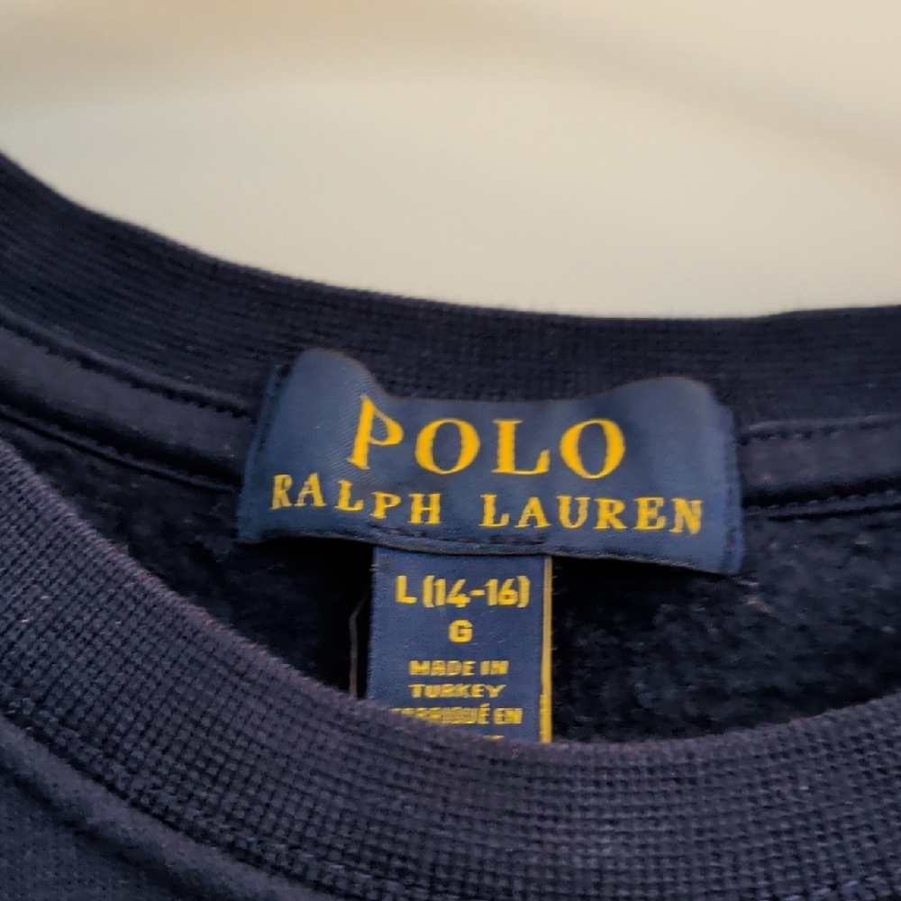 NWT Polo Bear by Ralph Lauren Iconic polo Bear Fleece Sweatshirt Big Boy Size L - Picture 3 of 5